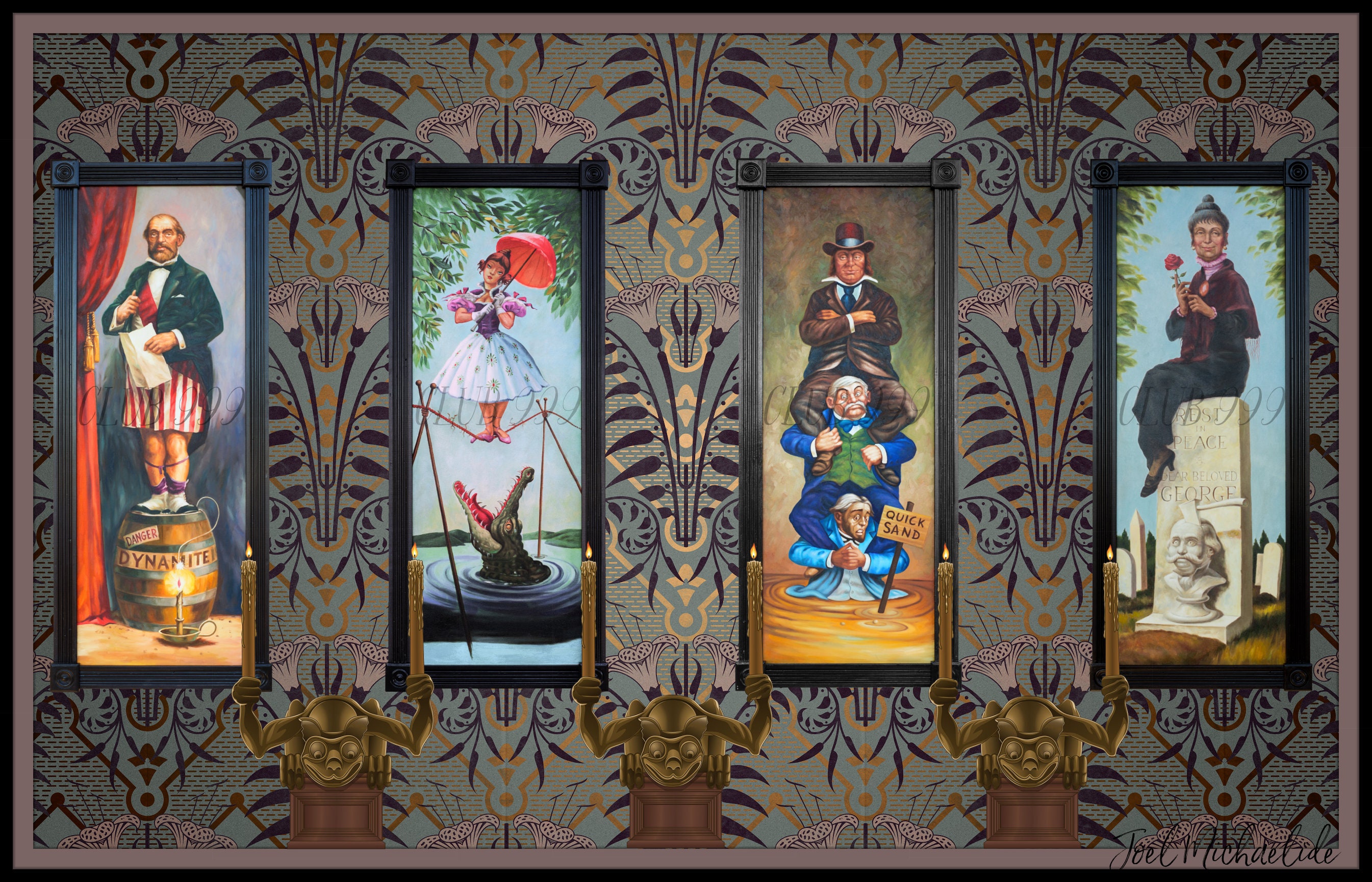 THE HAUNTED MANSION stretch Paintings Actual Oil - Etsy