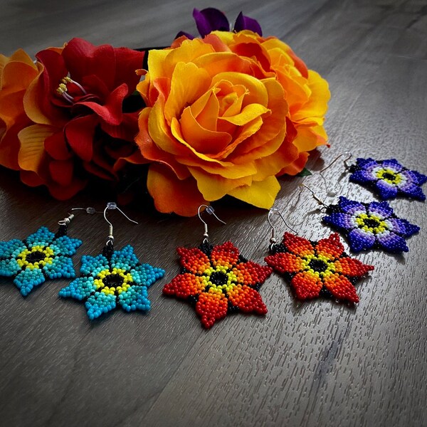 Huichol Flower Earrings