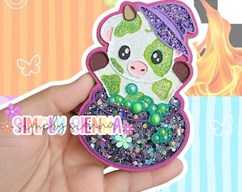 Spooky Cauldron Witch Cute Cow Car Freshie Car Charm