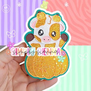 Fall Pumpkin Cute Cow Car Freshie Car Charm
