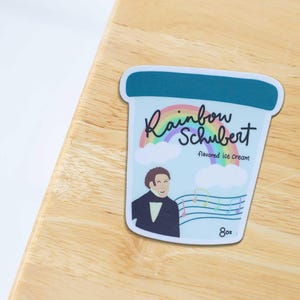 Rainbow Schubert Ice Cream Sticker | Music Composers, Music Educator, Elementary Music, Music Education, Musical Gifts, Music Sticker