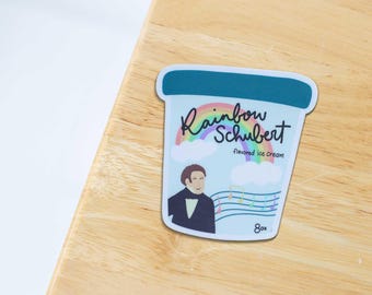 Rainbow Schubert Ice Cream Sticker | Music Composers, Music Educator, Elementary Music, Music Education, Musical Gifts, Music Sticker