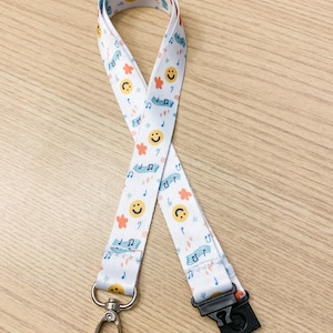 Funky Tunes Lanyard | Keys Lanyard, Music Teacher Lanyard, Music Education Lanyard, Music Educator, ID Badge Holder, Graduation Gift