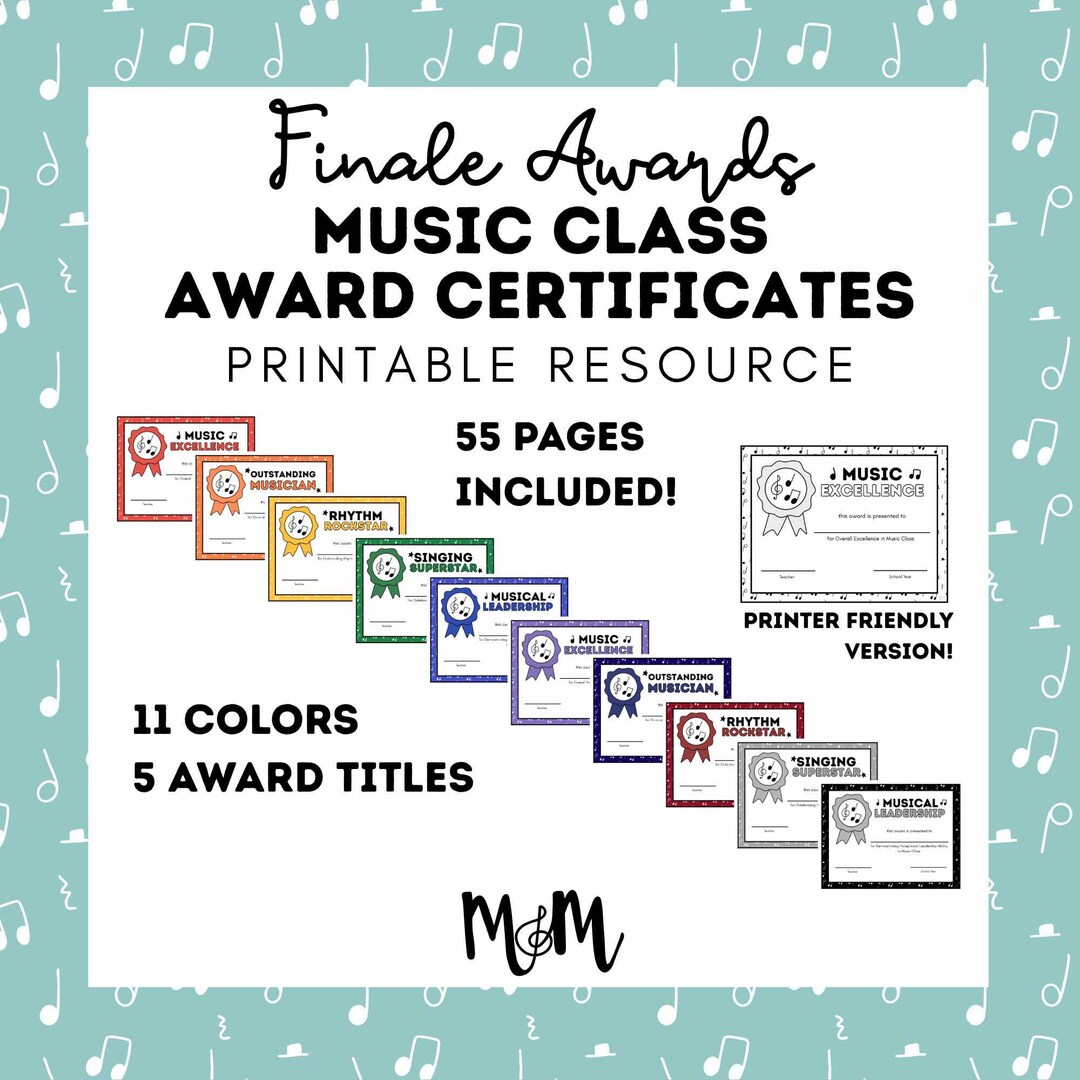 Finale Awards - End of Year Music Awards | Elementary General Music ...