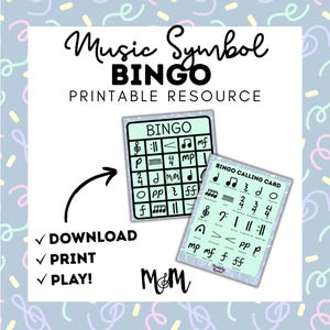 Musically Minted: 音楽記号ビンゴ | 生徒用音楽ビンゴカード | クラスゲーム デジタルダウンロード