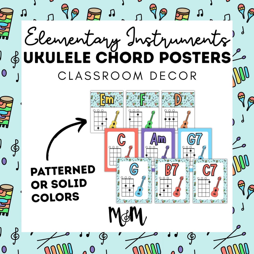 Elementary Instruments: Ukulele Chord Posters DIGITAL DOWNLOAD - Etsy