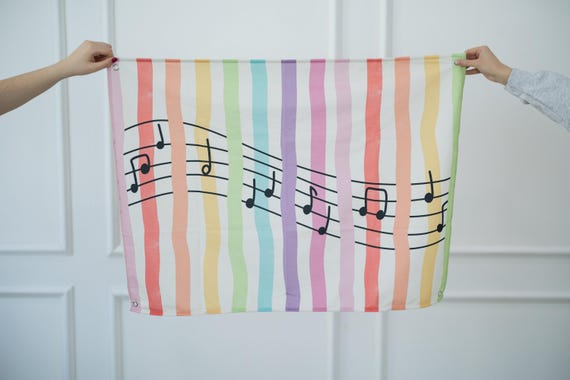 Rainbow Stripes Hanging Tapestry | Music Teacher, Music Educator, Music Room, Music Class, Music Room Decor, Music Class Decor, Banner