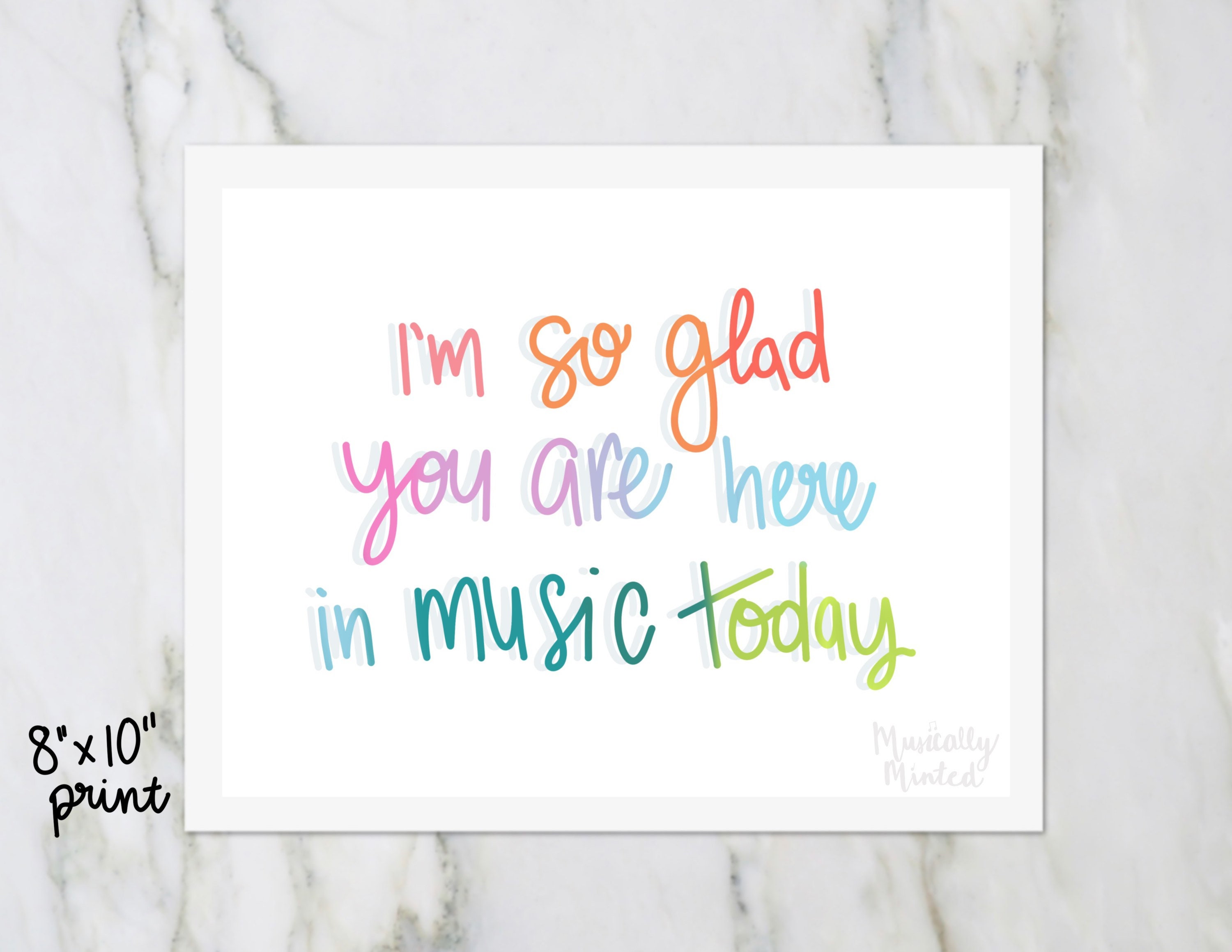I'm So Glad You Are Here In Music Art Print, Music Teacher Print,…