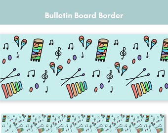 小学校楽器掲示板ボーダー | 音楽教室の装飾、音楽室の装飾、音楽教師、音楽教室、コルクボードの装飾、音楽
