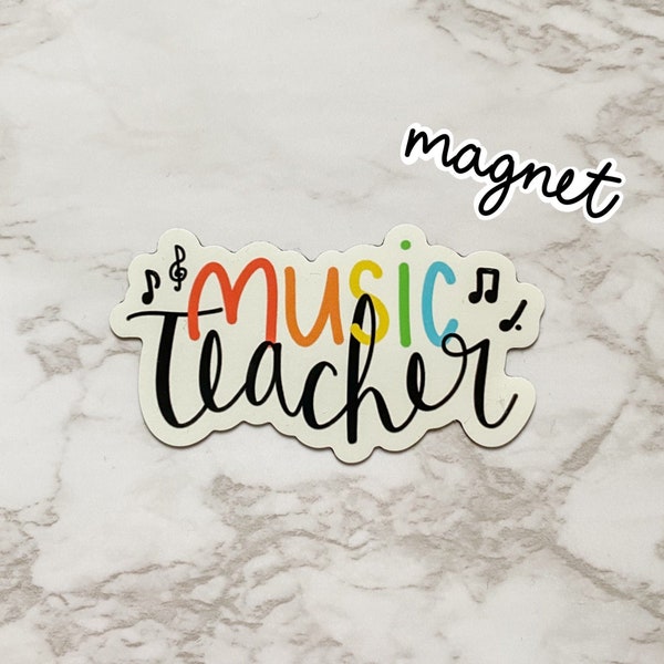 Music Teacher Magnet | Fridge Magnet, Locker Magnet, Music Magnet, Music Teacher, Music Educator, Music Education, Music Teacher Gift