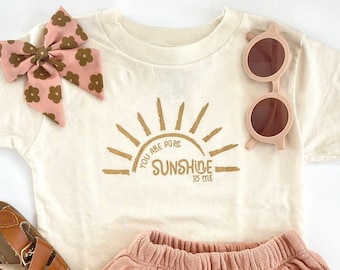 You are pure sunshine to me tee shirt | toddler tee shirt | gender neutral | natural | sun | sunshine
