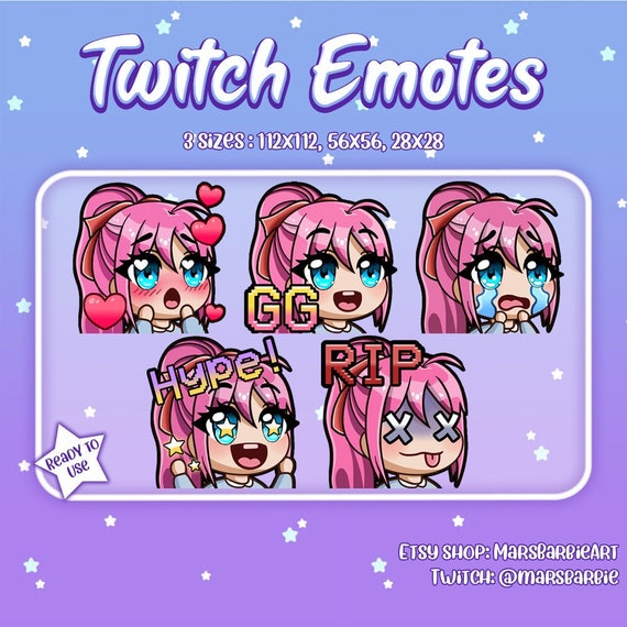 Twitch Emotes // Cute Chibi Emotes for Streamers / Kawaii Cute ...