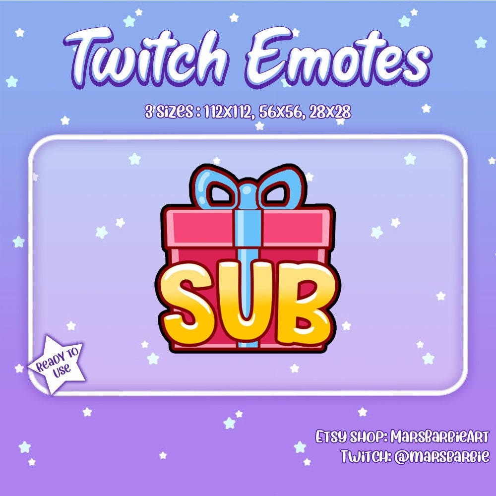 Twitch Emotes / / Sub Geschenk Emotes für Streamer / Kawaii Etsy