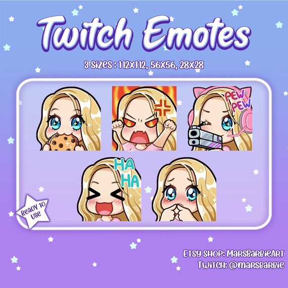 Twitch Emotes // Cute Chibi Emotes for Streamers / Kawaii Cute - Etsy UK