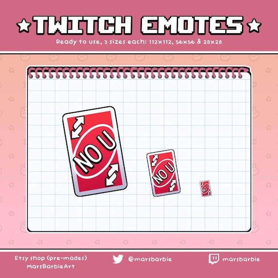 Twitch Emotes // No U Reverse Uno Card Emote for Streamers