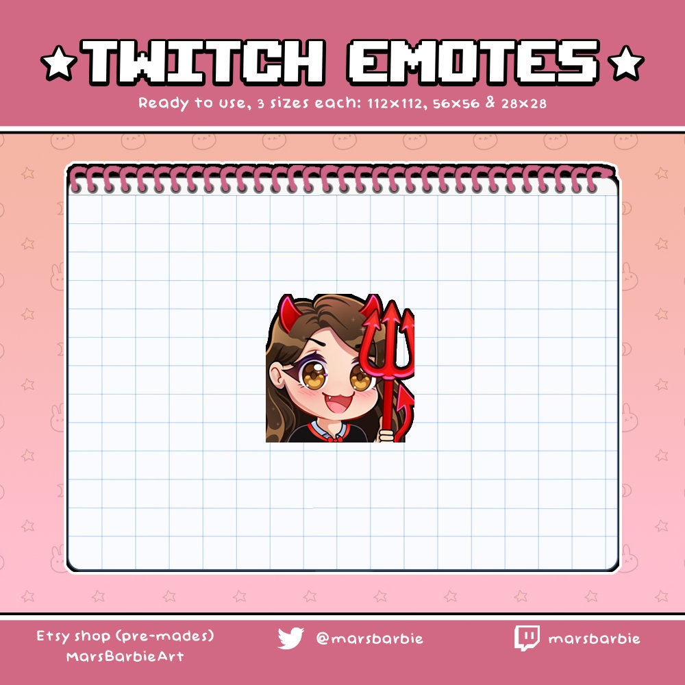 Demon Emote, twitch demon emote, discord demon emote, emotes, streamer  emote, png emote, demon emote twitch