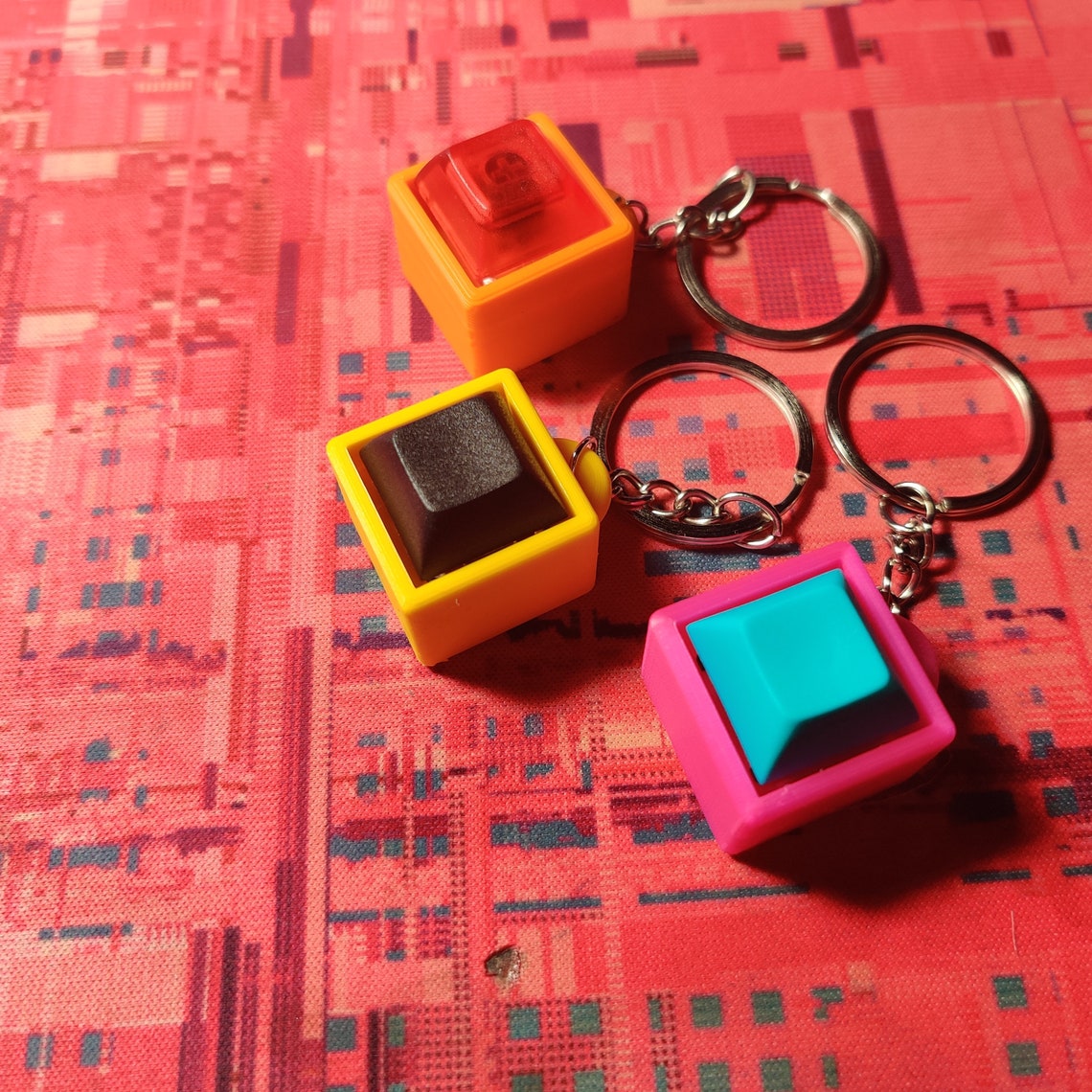 Keyboard Fidget Keychain Etsy