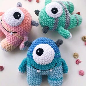 Amigurumi Monster Crochet Pattern PDF – Cute Stuffed Plush Toy – Beginner Friendly Softie – Halloween or Birthday Gift Handmade Pattern