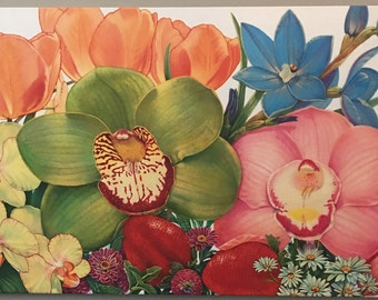 Charlotte’s Orchids, floral print on canvas