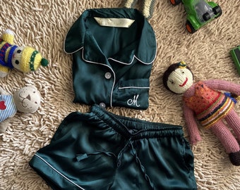 Pijama de pantalón corto y camisa nueva, pijama para niño y niña, conjunto para mamá e hijo/a, pijama para niño, pijama pequeño, conjunto para sesión de fotos de cumpleaños con pastel, regalo de primer cumpleaños.