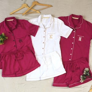 Bridesmaid Pajamas Shirt Short Long Pant