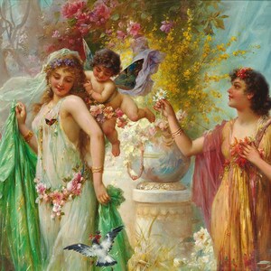 Vintage Cross Stitch Counted Pdf - 19th Century Paintings - Vintage Pattern Embroidery #1040 / Digital Instant Download