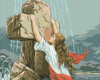Vintage Religion Cross Stitch Pattern: Love and Faith (Digital Download)
