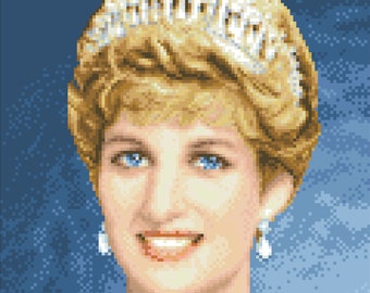 Vintage Princess Diana Cross Stitch Pattern: 19th Century Embroidery (Digital Download)