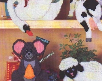 Shelf Sitter / Pdf Vintage Plastic Canvas Pattern / Digital Instant Pattern / DIY