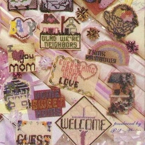 Counted Beads Tie Ons / Pdf Vintage Plastic Canvas Pattern / Digital Instant Pattern / DIY