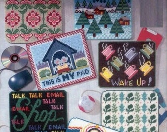 Mousepads / Pdf Vintage Plastic Canvas Pattern / Digital Instant Pattern / DIY