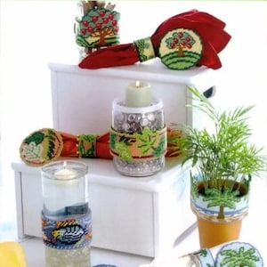 For the Table / Pdf Vintage Plastic Canvas Pattern / Digital Instant Pattern / DIY