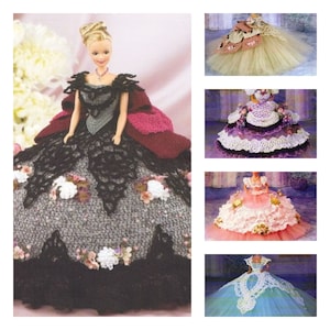 PDF 5 Set in 1 - Vintage Crochet Pattern - Crochet dress for Barbie dolls 11-1 / 2&quot;- Digital Instant Pattern / DIY