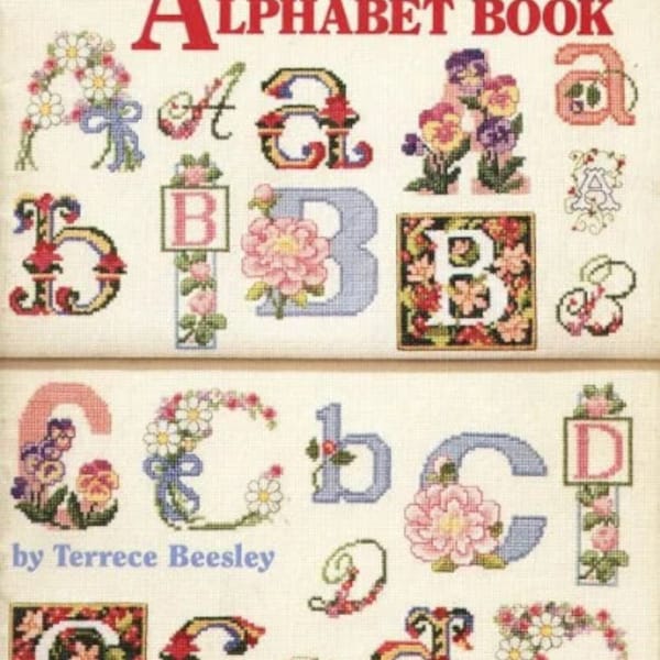 The Ultimate Flower Alphabet Book / Pdf Vintage Cross Stitch Counted Pattern / Digital Instant Pattern / DIY