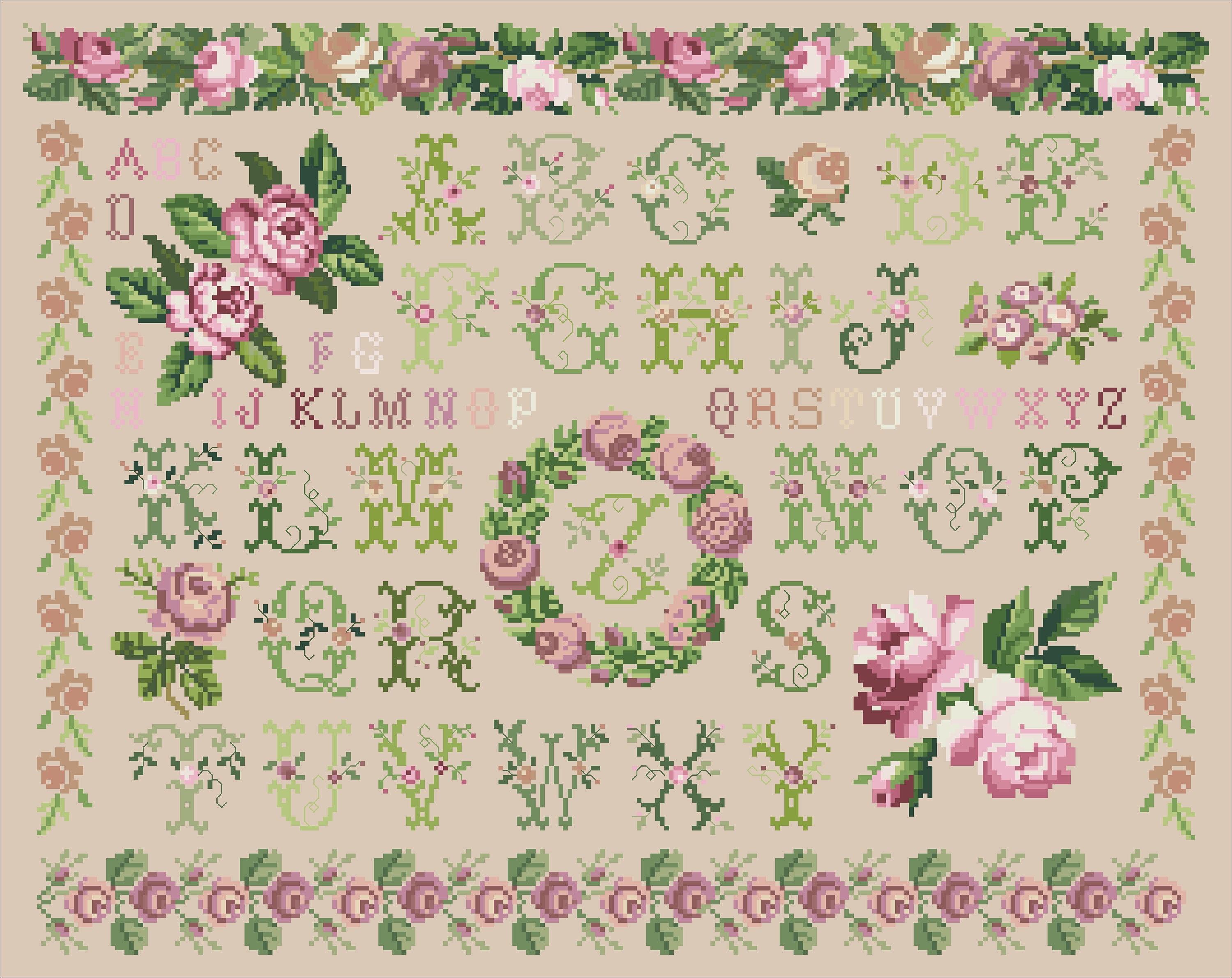 Sampler Cross Stitch Pdf / Counted Vintage Pattern Embroidery Etsy