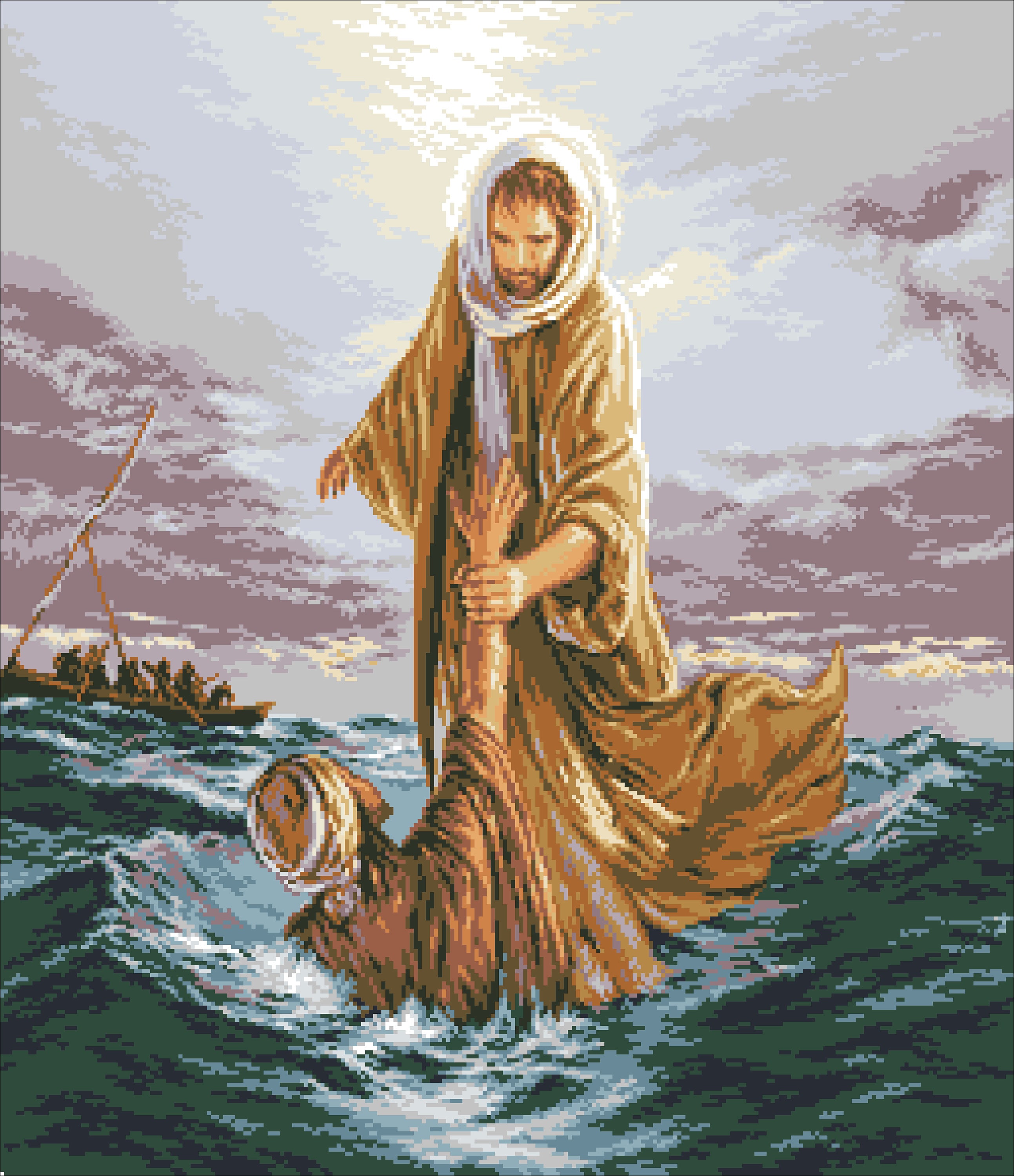 Tenture Murale Jésus et le Troupeau Paisible - Art Inspirant