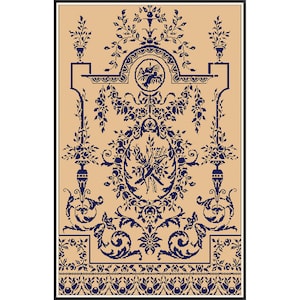 Sampler Cross Stitch Pdf / Counted Vintage Pattern Embroidery / Antique Monochrome Sampler Reproduction / Digital Instant Download