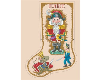 Vintage Cross Stitch Pdf / Christmas Stocking Ornaments - Nutckracker Kingdom / Counted Pattern Embroidery / Digital Download