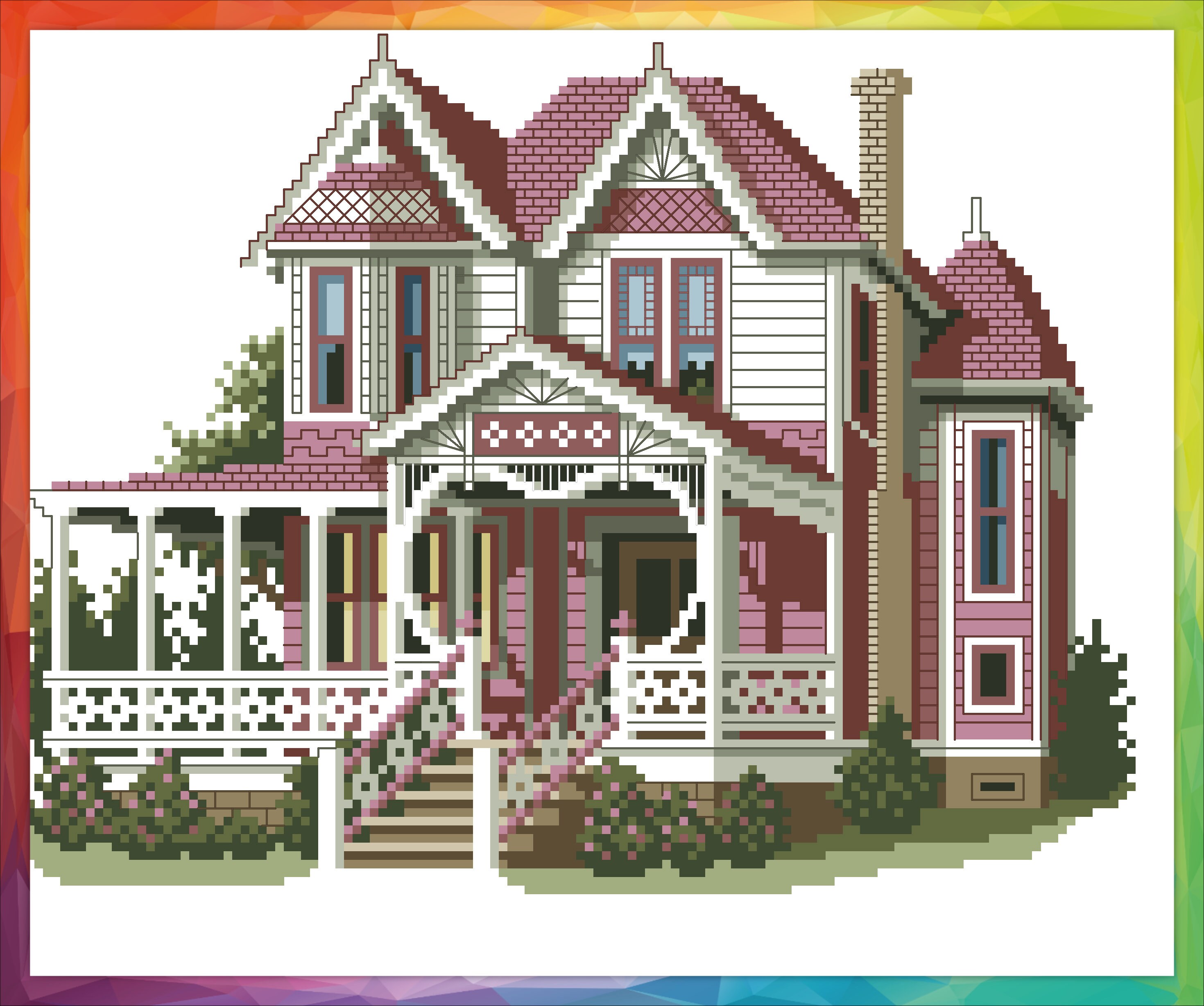 Vintage Cross Stitch Pattern Pdf House the Hanger House / - Etsy