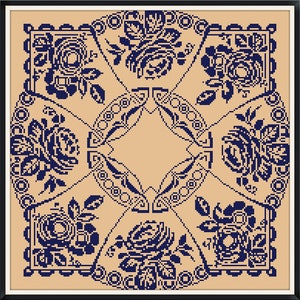 Sampler Cross Stitch Pattern Pdf / Counted Vintage Pattern Embroidery / Antique Monochrome Sampler - Reproduction / Digital Instant Download