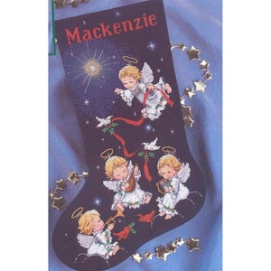 Vintage Cross Stitch Pdf / Christmas Stocking Ornaments with Alphabet - Music from Heaven / Counted Pattern Embroidery / Digital Download