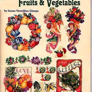 Fruits & Vegetables Cross Stitch Pattern: Vintage Book (PDF Pattern)