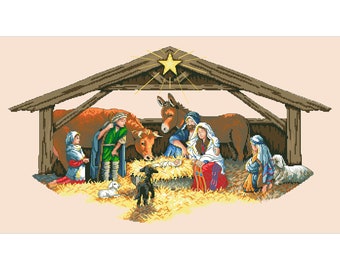 Vintage Cross Stitch Pdf / Christmas Ornaments - Christmas Tree Skirt - Nativity Scene / Counted Pattern Embroidery/Digital Instant Download