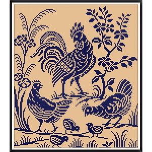 Sampler Cross Stitch Pdf / Counted Vintage Pattern Embroidery / Antique Monochrome Sampler Reproduction / Digital Instant Download