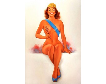 Vintage Pin Up Girl Cross Stitch Pattern: Retro Embroidery (Digital Download)