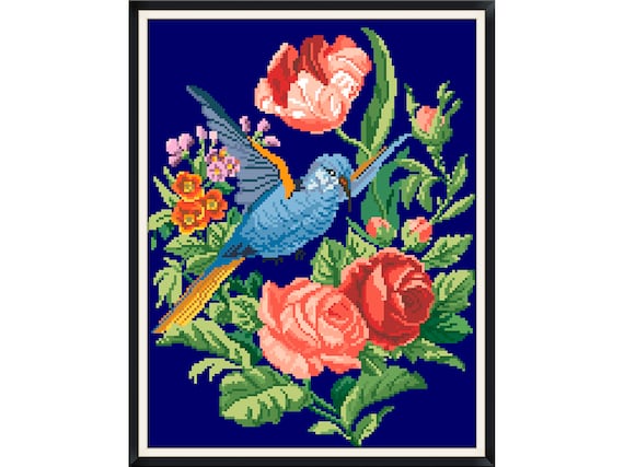 Buy Berlin Woolwork Antique Pattern Vintage Cross Stitch Pdf-Birds.