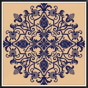 Sampler Cross Stitch Pattern Pdf / Counted Vintage Pattern Embroidery / Antique Monochrome Sampler - Reproduction / Digital Instant Download