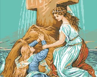 Vintage Religion Cross Stitch Pattern: The Power of Faith (Digital Download)