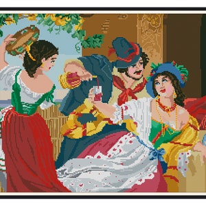 Vintage Cross Stitch Pdf - Berlin Woolwork - People VII - Golden Fleece - Counted Vintage Pattern Embroidery / Digital Download