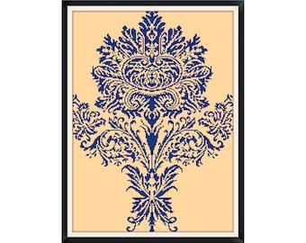 Vintage Monochrome Sampler Cross Stitch Pattern: Antique Reproduction (Digital Download)